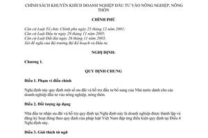 Nghị định 61/2010/NĐ-CP chính sách khuyến khích Doanh nghiệp đầu tư