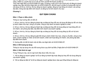 Thông tư 14/2010/TT-BKH hướng dẫn hồ sơ, trình tự, thủ tục đăng ký doanh nghiệp