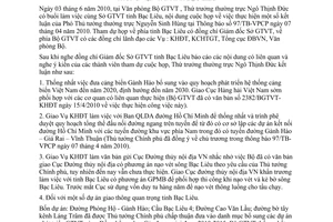 Thông báo 227/TB-BGTVT kết luận Thứ trưởng Ngô Thịnh Đức