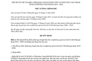 Quyết định 818/QĐ-TTg năm 2010 phê duyệt Đề án điều chỉnh quy hoạch bảo tồn và p