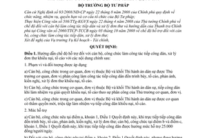 Quyết định 114/QĐ-BTP hướng dẫn chế độ hỗ trợ cán bộ, công chức