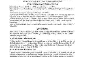 Quyết định 62/2010/QĐ-UBND sửa đổi Quy định quản lý tài nguyên nước