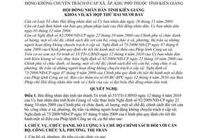 Nghị quyết 111/2010/NQ-HĐND  chức danh, số lượng, chế độ, chính sách