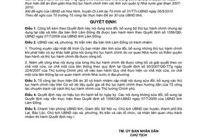 Quyết định 1277/QĐ-UBND sửa đổi bộ thủ tục hành chính chung