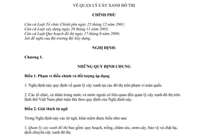 Nghị định 64/2010/NĐ-CP quản lý cây xanh đô thị