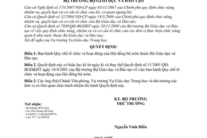 Quyết định 2373/QĐ-BGDĐT Quy chế tổ chức hoạt động Hội đồng bộ môn