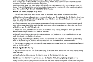 Thông tư 14/2010/TT-NHNN hướng dẫn Nghị định 41/2010/NĐ-CP chính sách tín dụng