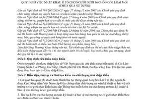 Thông tư liên tịch 25/2010/TTLT-BCT-BGTVT-BTC nhập khẩu ô tô chở người dưới 16