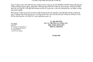 Công văn 3289/BGDĐT-CTHSSV báo cáo tổng kết khen thưởng công tác phòng, chống