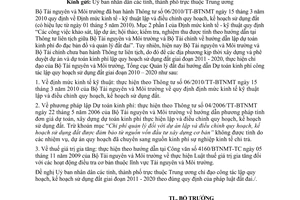 Công văn 2105/BTNMT-TCQLĐĐ hướng dẫn xây dựng Dự án Dự toán kinh phí