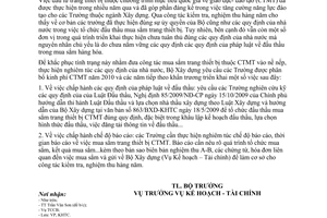 Công văn 107/BXD-KHTC mua sắm thiết bị chương trình mục tiêu