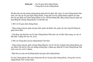 Công văn 1738/UBCK-QLKD tăng cường giám sát hoạt động thị trường chứng khoán