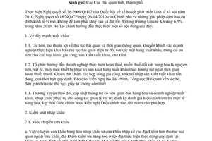 Công văn 7446/BTC-TCHQ giải pháp đẩy mạnh xuất khẩu, kiểm soát nhập khẩu