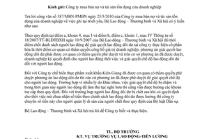 Công văn 1900/LĐTBXH-LĐTL chính sách lao động dôi dư doanh nghiệp cổ phần hóa