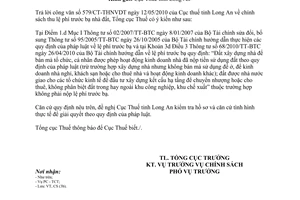 Công văn 2035/TCT-CS chính sách thu lệ phí trước bạ nhà đất