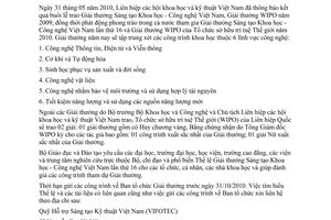 Công văn 3398/BGDĐT-KHCNMT thông báo tham gia Giải thưởng Sáng tạo Khoa học