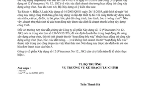 Công văn 108/BXD-KHTC xác định doanh thu trong hoạt động thi công xây dựng công