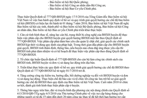 Công văn 2546/BHXH-CSXH triển khai Quyết định 777/QĐ-BHXH