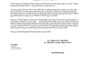 Công văn 2163/TCT-TNCN quyết toán thuế thu nhập cá nhân