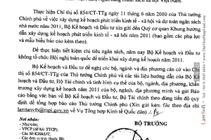 Công văn 4227/BKH-TH  khung hướng dẫn xây dựng kế hoạch phát triển kinh tế