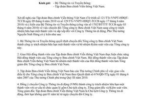 Công văn 1066/TTg-ĐMDN sắp xếp chuyển đổi Tổng Công ty Bưu chính Việt Nam