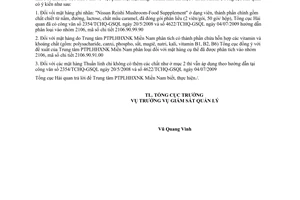 Công văn 2955/TCHQ-GSQL phân loại mặt hàngThuần linh chi hiệu Nissan Reishi