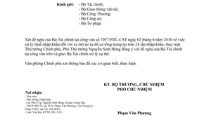 Công văn 3961/VPCP-KTTH xử lý thuế xe ôtô tải tự đổ