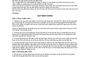 Thông tư 87/2010/TT-BTC quản lý xử lý tài sản các dự án sử