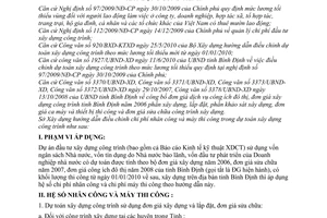 Hướng dẫn 01/HD-SXD điều chỉnh chi phí nhân công máy thi công trong dự toán