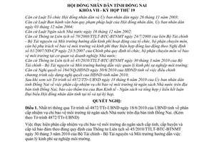 Nghị quyết 173/2010/NQ-HĐND phân cấp nhiệm vụ chi bảo vệ môi trường