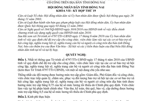 Nghị quyết 178/2010/NQ-HĐND trợ cấp cho công, viên chức làm việc tại cơ sở