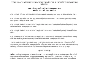 Nghị quyết số 170/NQ-HĐND năm 2010 do tỉnh Đồng Nai ban hành