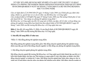 Thông tư 06/2010/TT-BKHCN sửa đổi Quy chế tổ chức hoạt động phòng thí nghiệm