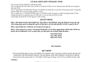 Quyết định 77/2010/QĐ-UBND cơ chế phối hợp, cung cấp thông tin