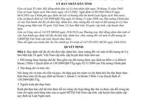 Quyết định 03/2010/QĐ-UBND chế độ chi chi đón tiếp, thăm hỏi, chúc mừng