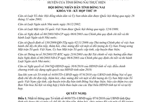 Nghị quyết 179/2010/NQ-HĐND chi đón tiếp thăm hỏi chúc mừng đối với một số đối tượng Đồng Nai
