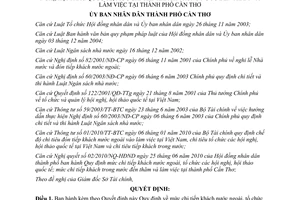 Quyết định 32/2010/QĐ-UBND chi tiếp khách nước ngoài tổ chức hội nghị Cần Thơ