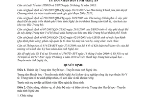 Quyết định 39/2010/QĐ-UBND thành lập Trung tâm Huyết học Truyền máu