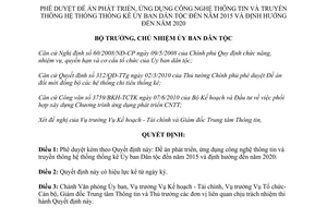 Quyết định 195/QĐ-UBDT năm 2010 ứng dụng công nghệ thông tin hệ thống thống kê