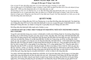 Nghị quyết 06/2010/NQ-HĐND  nhiệm vụ kinh tế - xã hội 6 tháng cuối năm 2010