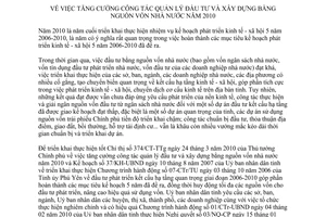 Chỉ thị 09/2010/CT-UBND quản lý đầu tư và xây dựng bằng nguồn vốn nhà nước Phú Yên