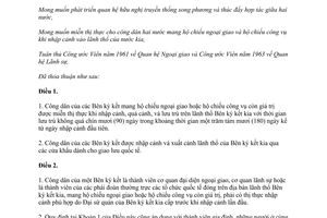 Hiệp định miễn thị thực cho người mang hộ chiếu ngoại giao, công vụ