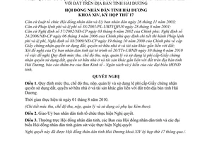 Nghị quyết 139/2010/NQ-HĐND mức thu, chế độ thu, nộp, quản lý và sử dụng lệ phí