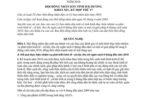 Nghị quyết 138/2010/NQ-HĐND phát triển kinh tế xã hội thu chi ngân sách năm 2010 Hải Dương