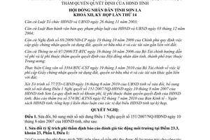 Nghị quyết 328/2010/NQ-HĐND sửa đổi Điều 1 Nghị quyết 151/2007/NQ-HĐND