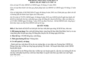 Nghị quyết 331/2010/NQ-HĐND hỗ trợ kinh phí cho học sinh phải qua sông Sơn La