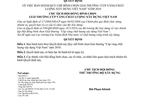 Quyết định 720/QĐ-HĐBCCV Quy chế bình chọn Giải thưởng