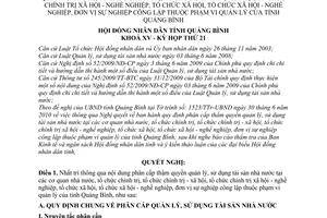 Nghị quyết 141/2010/NQ-HĐND phân cấp thẩm quyền quản lý sử dụng tài sản nhà