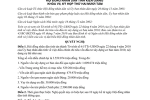Nghị quyết 115/2010/NQ-HĐND điều chỉnh chỉ tiêu vốn đầu tư xây dựng cơ bản 2010 Kiên Giang