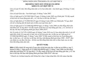 Nghị quyết 142/2010/NQ-HĐND xã hội hóa giáo dục đào tạo Quảng Bình